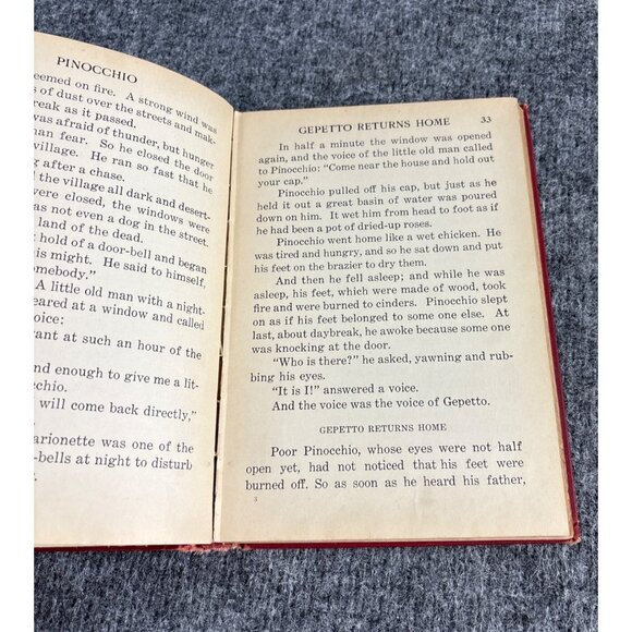 Pinocchio The Story Of A Marionette Hardcover Book Red Illustration Vtg - Picture 4 of 9